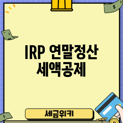 IRP 연말정산 세액공제