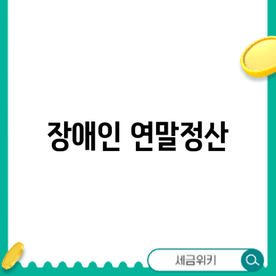 장애인 연말정산