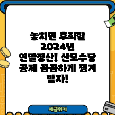 놓치면 후회할 2024년 연말정산! 산모수당 공제 꼼꼼하게 챙겨 받자!