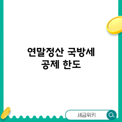 연말정산 국방세 공제 한도