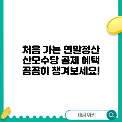 처음 가는 연말정산? 산모수당 공제 혜택 꼼꼼히 챙겨보세요!
