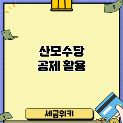 산모수당 공제 활용
