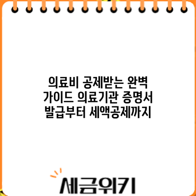 의료비 공제받는 완벽 가이드: 의료기관 증명서 발급부터 세액공제까지