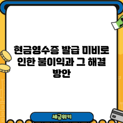 현금영수증 발급 미비로 인한 불이익과 그 해결 방안