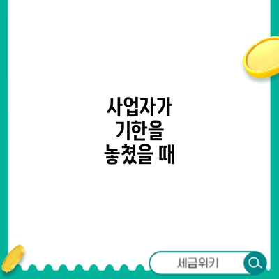 사업자가 기한을 놓쳤을 때