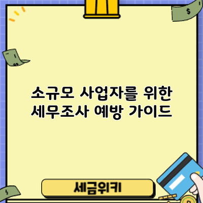 소규모 사업자를 위한 세무조사 예방 가이드