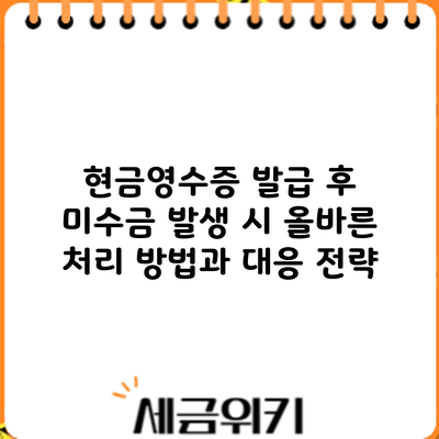 현금영수증 발급 후 미수금 발생 시 올바른 처리 방법과 대응 전략
