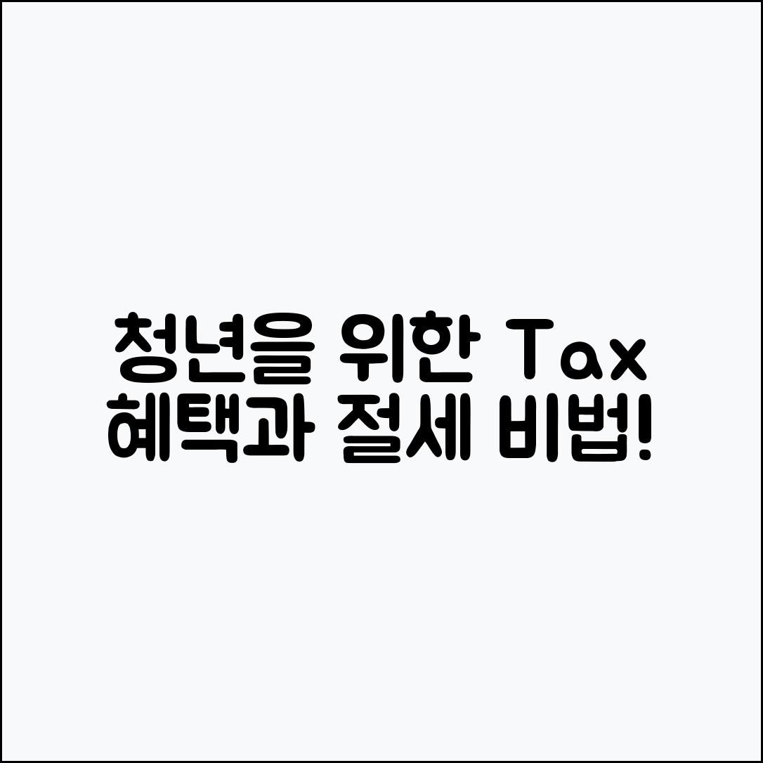청년이 쉽게 알 수 있는 세금 혜택과 절세 비법