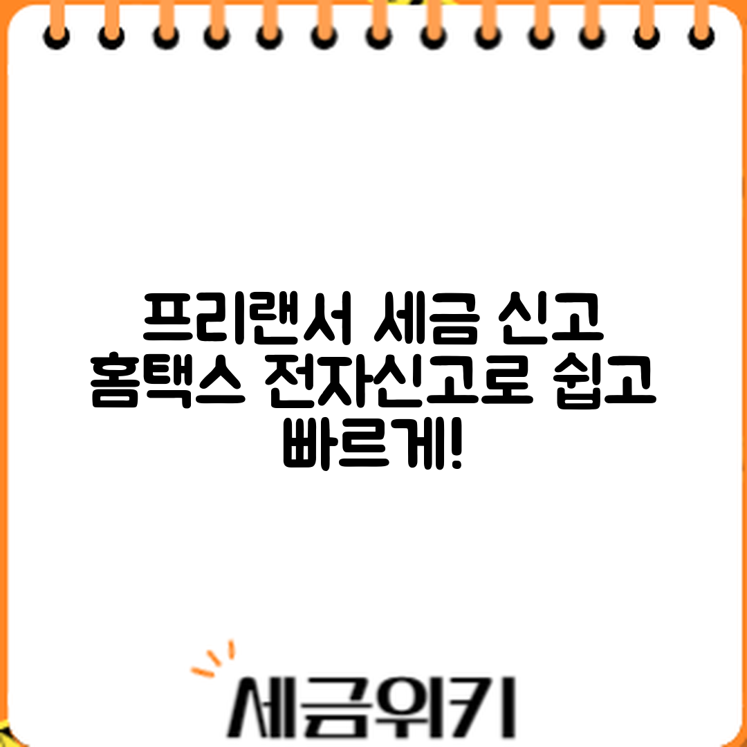 프리랜서 세금 신고, 홈택스 전자신고로 쉽게 할 수 있을까?